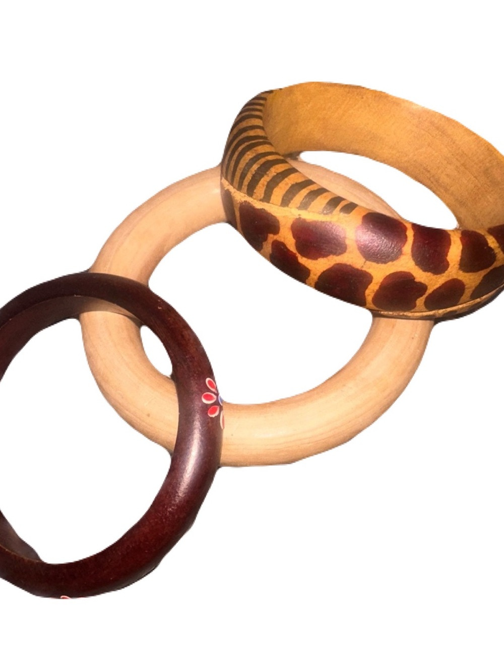 Wooden Bangle Bracelets Set of 3